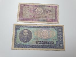 🇷🇴 Romania 10 + 100 lei 1966