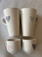 4 Handgemachte Tassen, 2 grosse und 2 kleine 