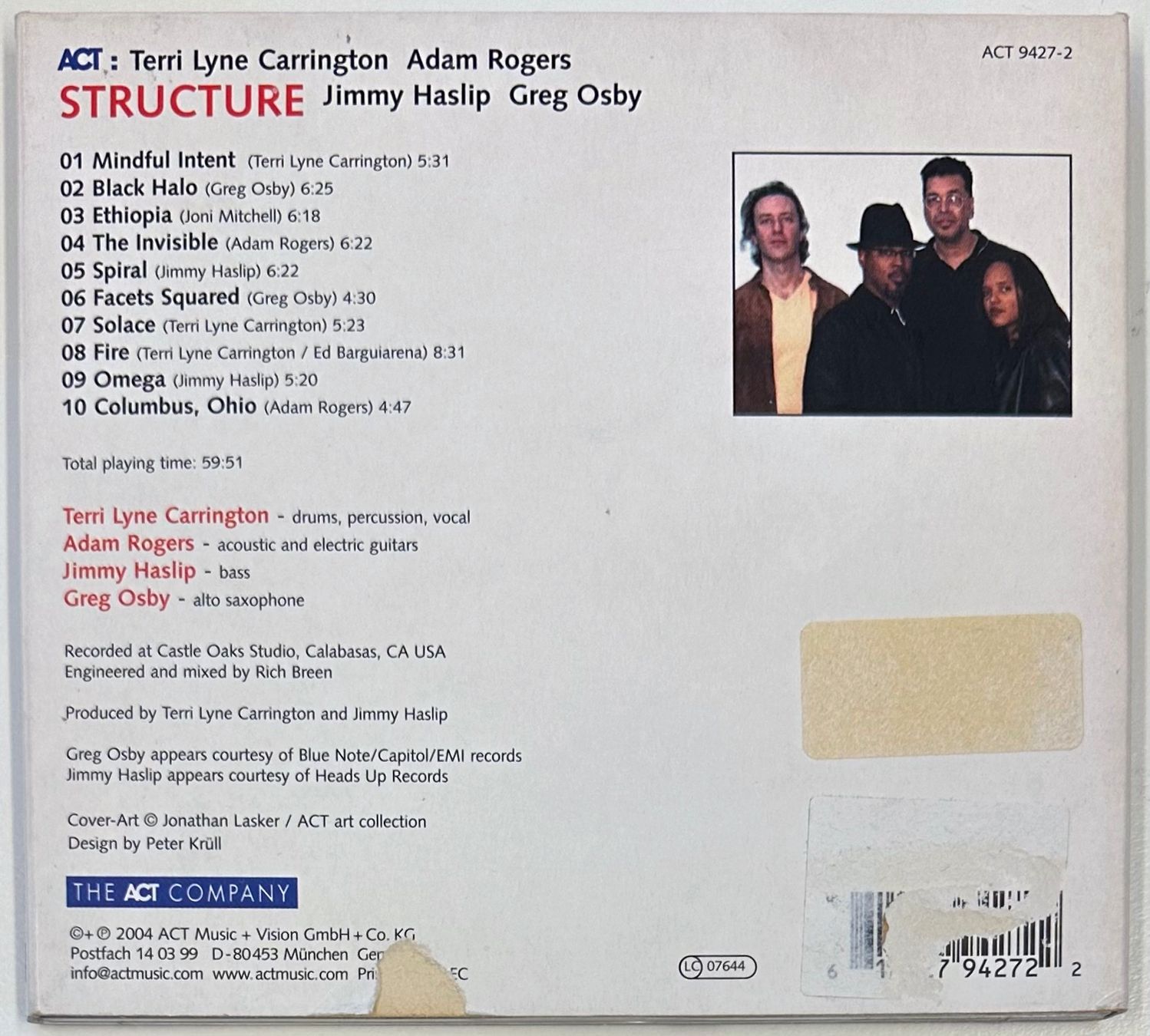 CD: Terri Lyne Carrington - Structure – Usato da Martigny venduto da jereq 1