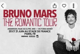Bruno Mars The Romantic Tour Ticket Paris 20.6.26