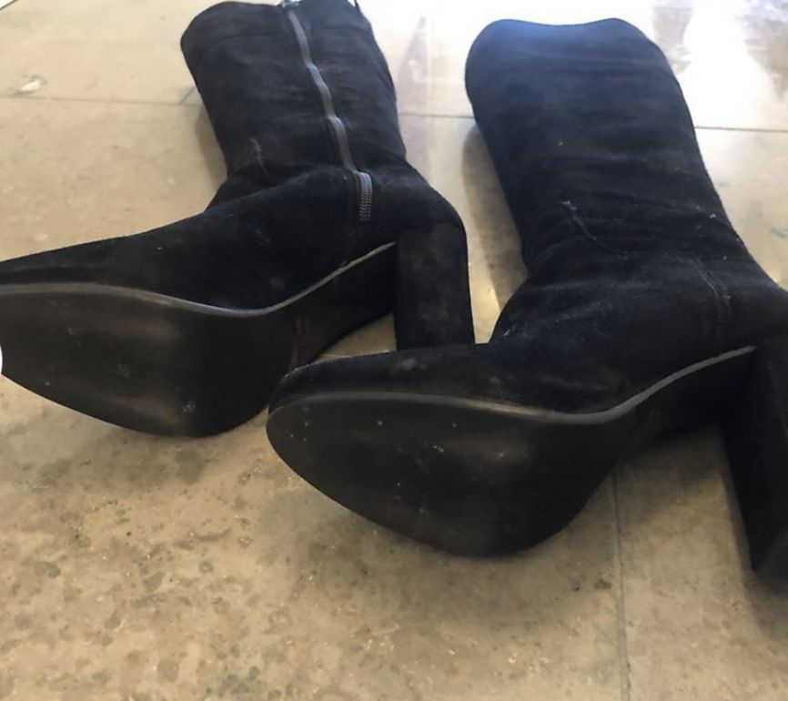 Scarpe da donna: Schwarze Wildlederstiefel, Gr. 37 – Usato da Basel venduto da anna123456789 2