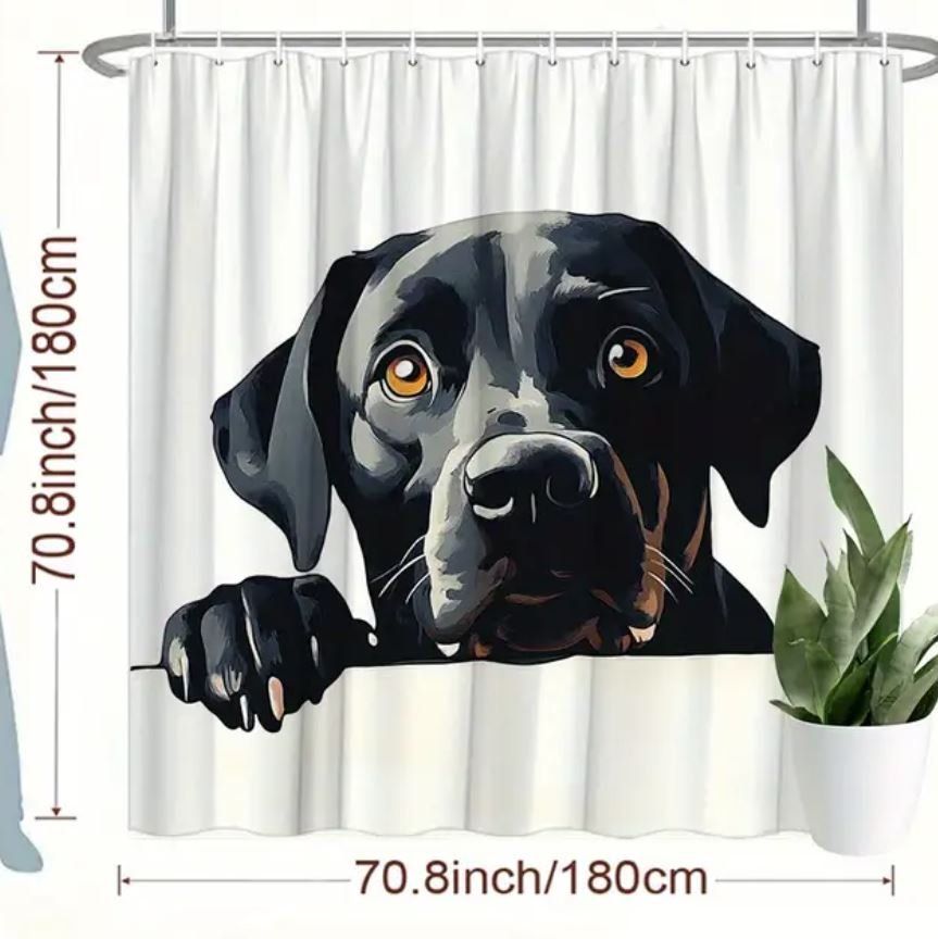 Tende: Duschvorhang schwarzer Labrador 180x180 cm – Nuovo e nell'imballaggio originale da Langenbruck venduto da Gumsi 3