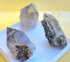 Mineralien Quarz 3 Stück Binntal