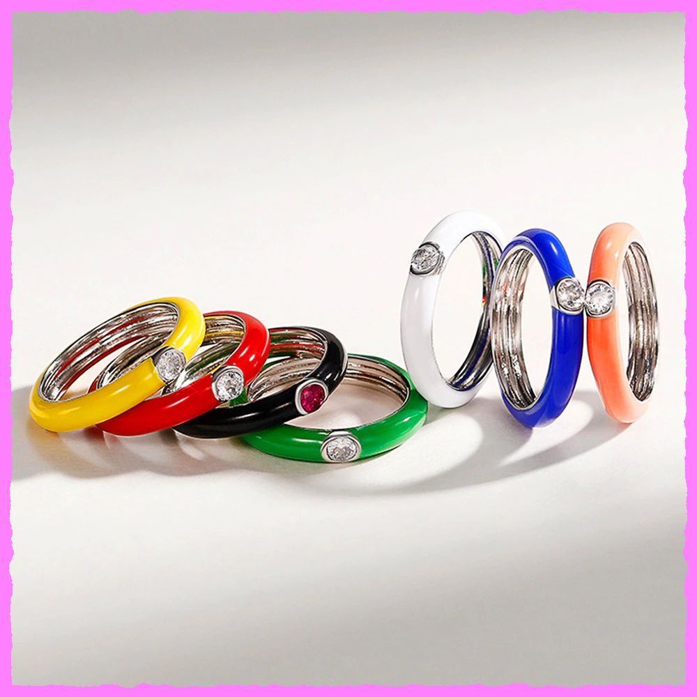 Anelli: Bezaubernder Emaille Ring mit Zirkonia – Nuovo e nell'imballaggio originale da Oberglatt ZH venduto da Diamond-Girl 3
