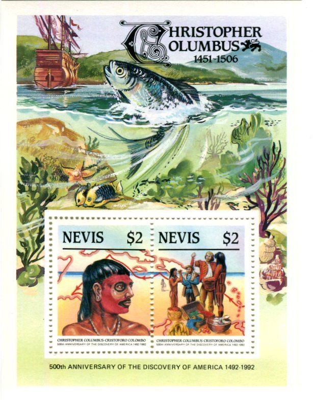 Alle Briefmarken: Block "Schiffe. Kolumbus". Nevis. – Neu und originalverpackt aus Basel von Butsch5