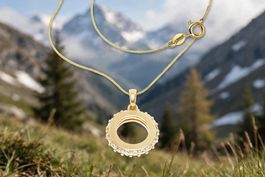 Panzerkette 14karat Echtgold 0,7mm mit Anhänger 