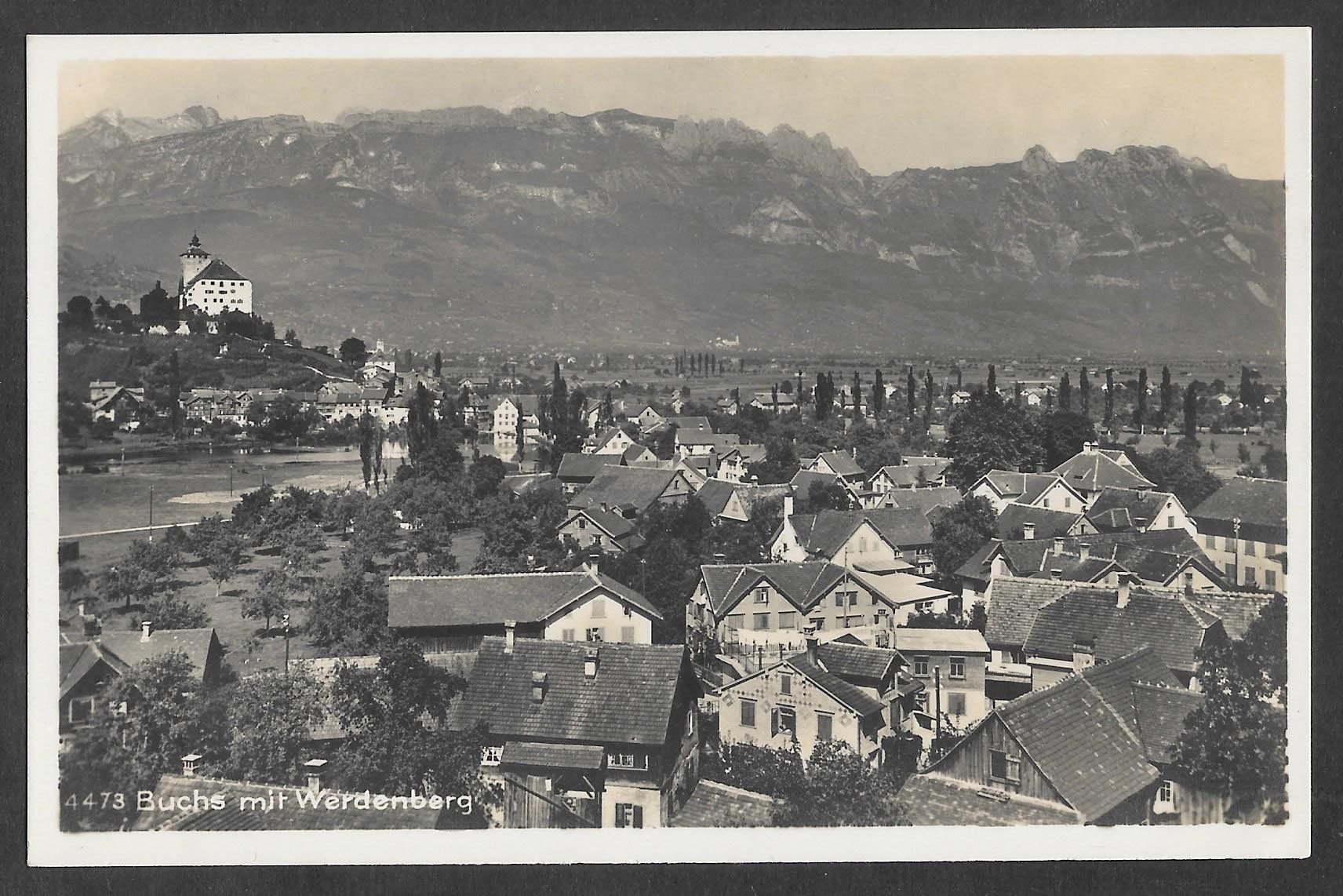 Cartoline postali: Buchs Teilansicht mit Werdenberg – Usato da Olten venduto da clotaldi