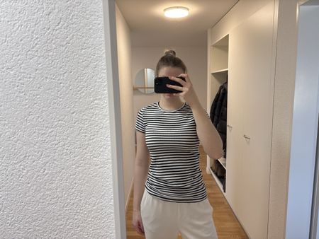 Pieces T-Shirt, gestreift, Gr. S/M