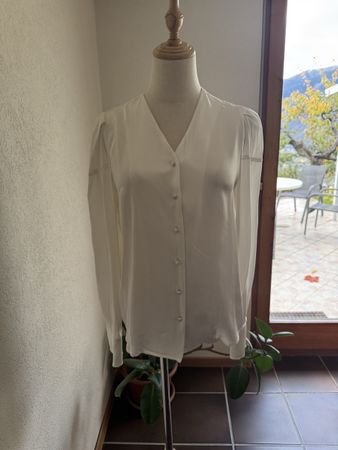 weißes Seidenhemd S/chemise en soie blanche S