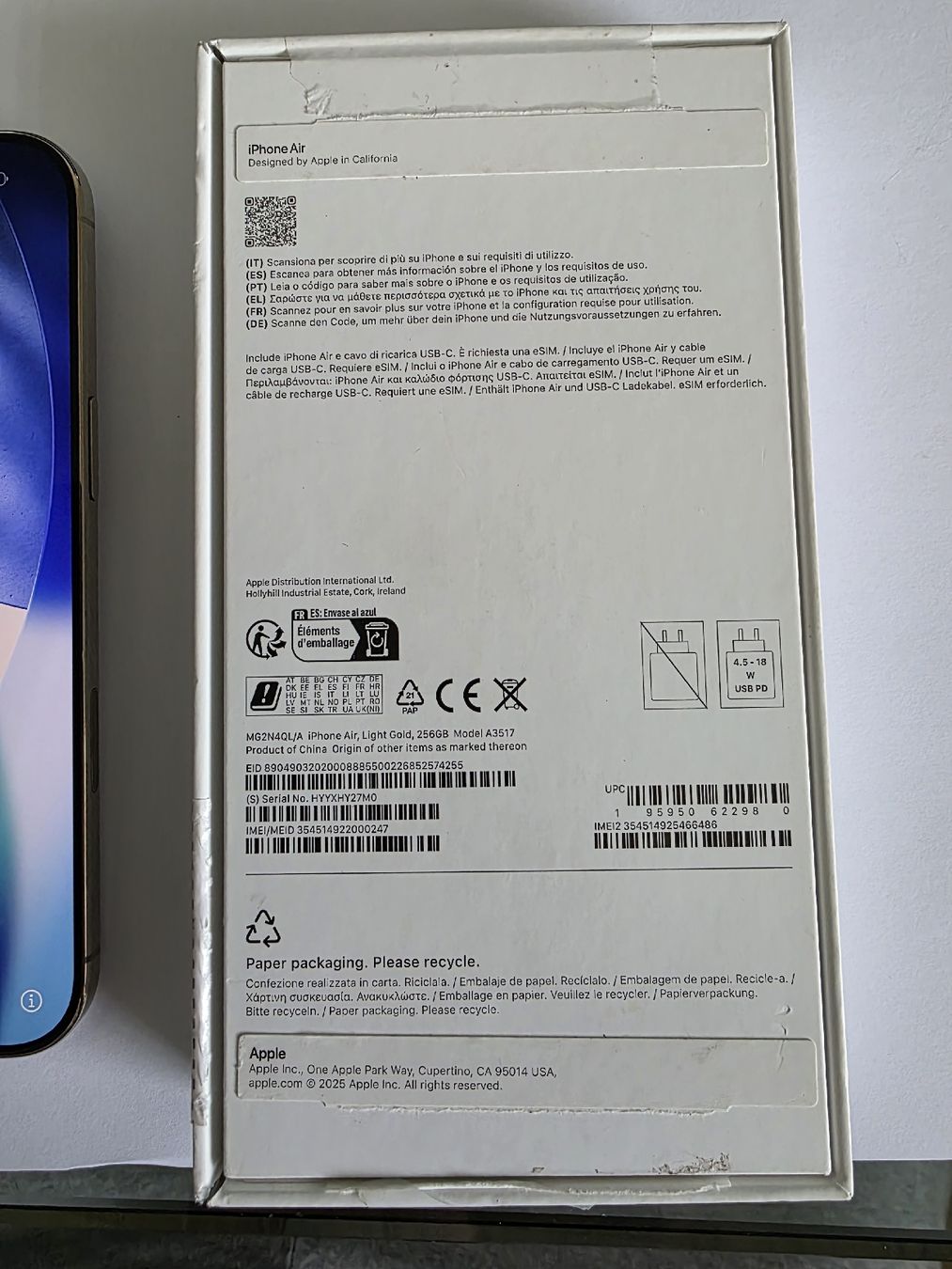 Apple Telefoni cellulari / Smartphones: iPhone 17 AIR 256 gb – Nuovo (secondo la descrizione) da Romanens venduto da wba_gxh9 4