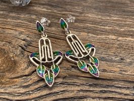 Vintage Ohrschmuck - Silber emailliert - im Art Deco Stil