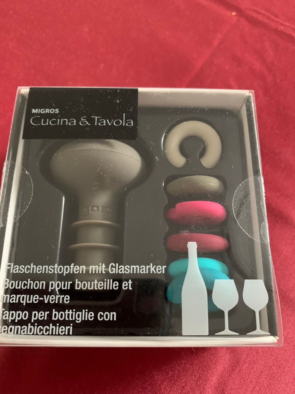 Apribottiglie & Tappi per chiusura: Flaschenstopfen mit Glasmarker – Nuovo e nell'imballaggio originale da St. Gallen venduto da Adwen 2