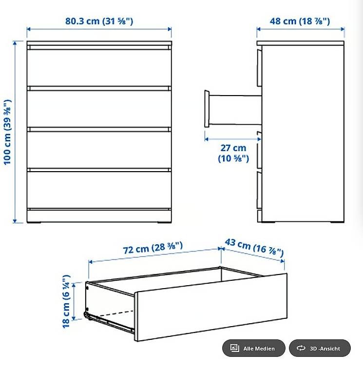 Ikea Commodes: Commode MALM – D'occasion à Lausanne par Giles33 1
