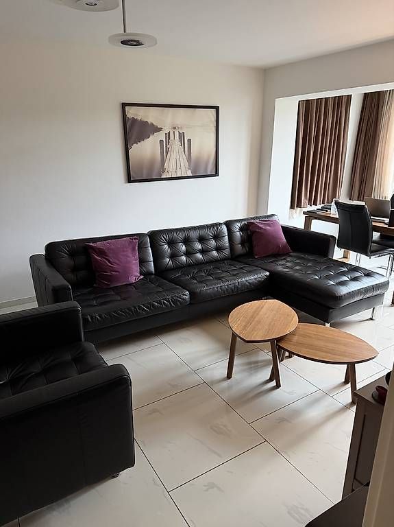 Sofas: IKEA Landskrona Ecksofa Leder + Sessel, schwarz – Gebraucht aus Eglisau von Ihsan02