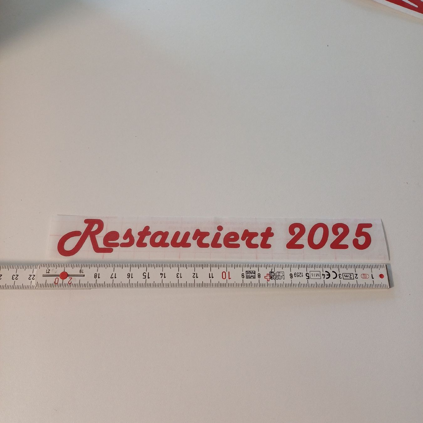 Sticker: Aufkleber Restauriert 2025 - Auto, Töffli, Motorrad! – Nuovo e nell'imballaggio originale da Zunzgen venduto da Bonanza010