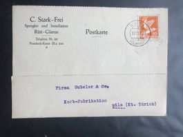 Schweiz Postkarte 1932 C.Stark-Frei 10Rp. Genf Taube