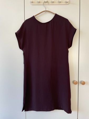 Mango Suit Kleid bordeaux mit kurzen Ärmeln