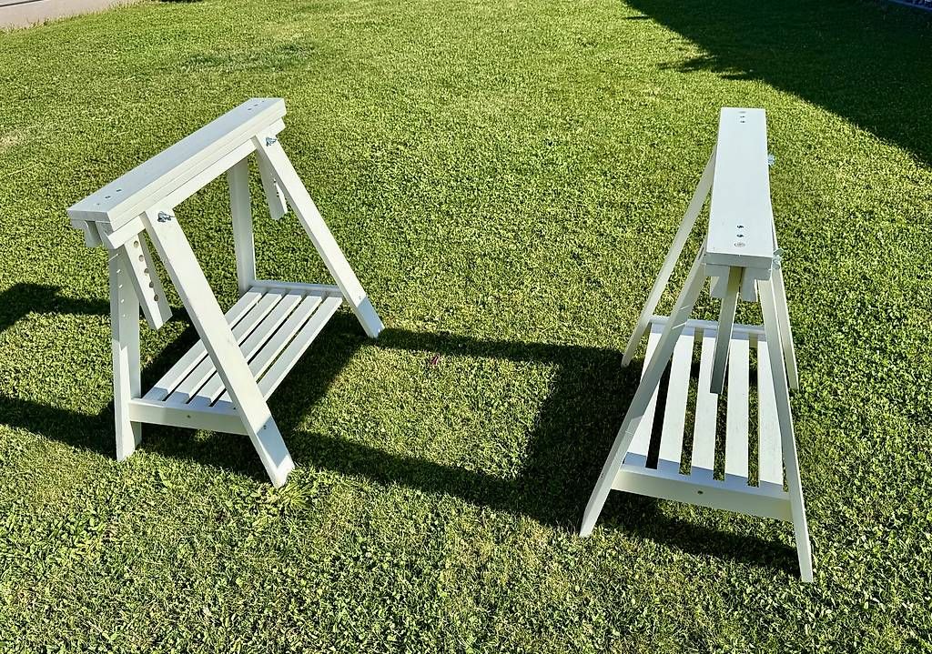 Scrivanie: Bureau en verre sur tréteaux  – Usato da Boussens venduto da justjuju 2
