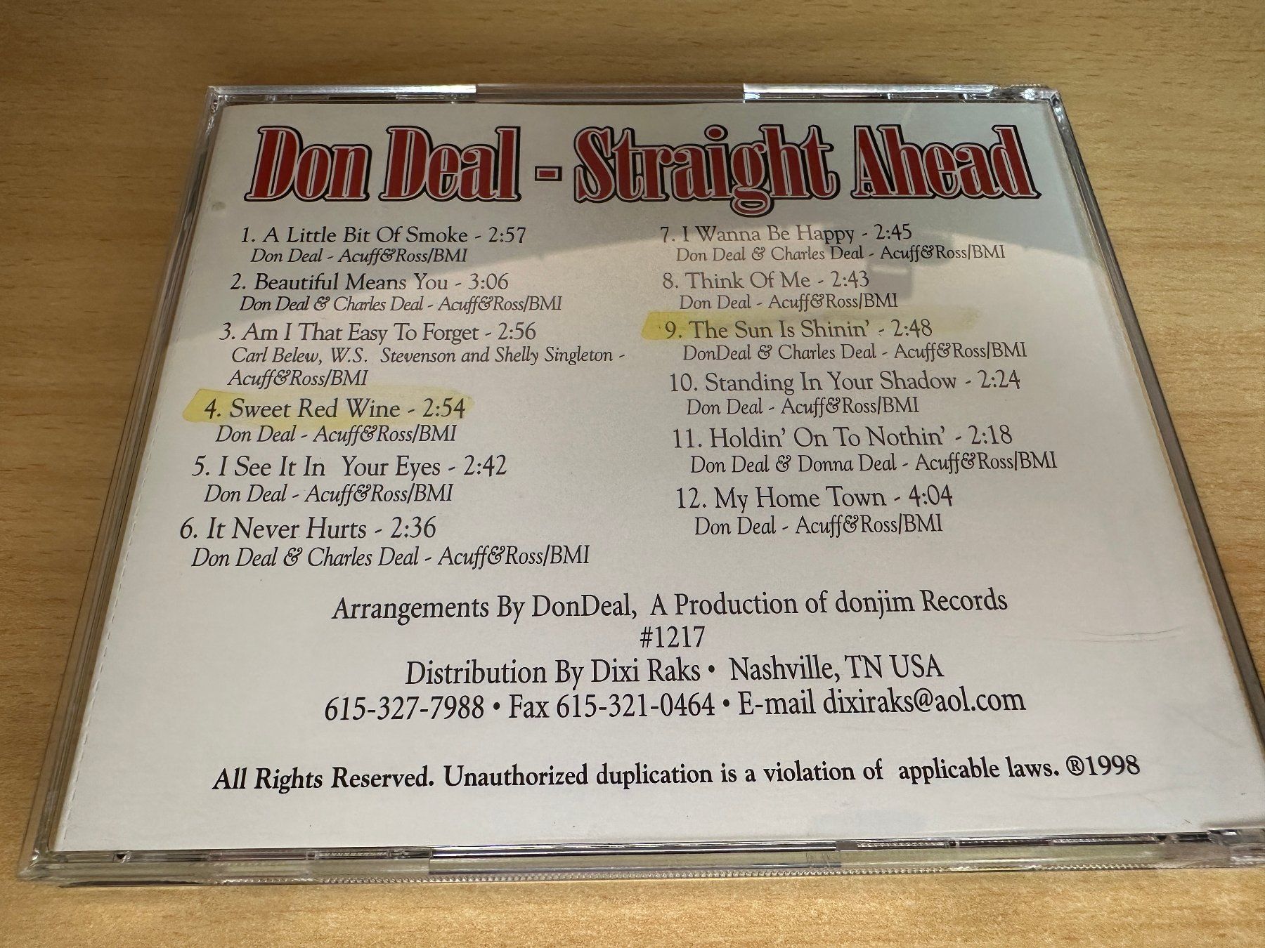 CD: Don Deal - Straight Ahead – Usato da Rikon im Tösstal venduto da Alpenmutz 1