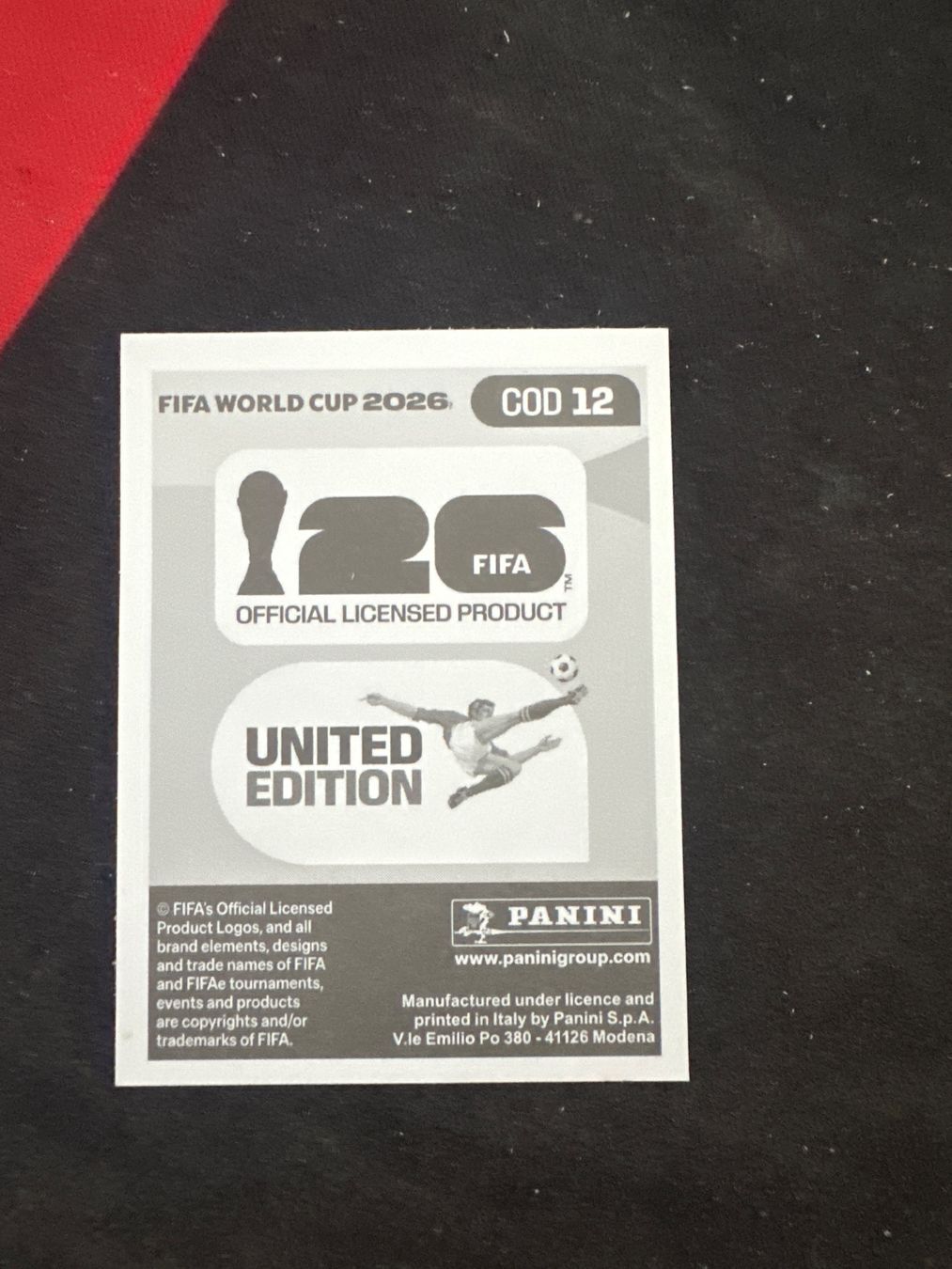 Panini Carte collezionabili: Panini FIFA WM 2026 Sticker - COD 12 – Usato da Sulz AG venduto da DealWerk 1