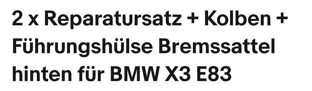 Alle Autoersatzteile: Bremszange Repsatz BMW X3 E83 – Gebraucht aus Mägenwil von InEcoTec 1