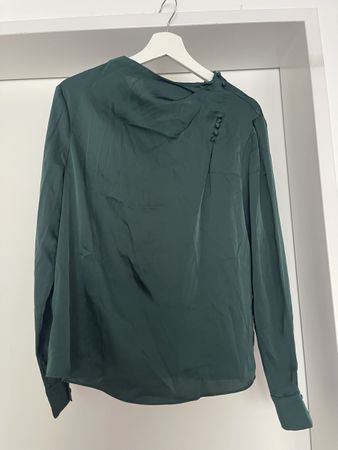 Elegante Damenbluse in Dunkelgrün, Gr. S