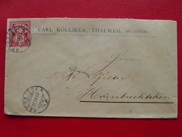 1887, Nr.61A sauber auf BRIEF von OBERRIEDEN (ZH) Thalwil