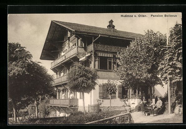 Cartoline postali: AK Huémoz s. Ollon, Pension Bellevue – Usato da Berlin venduto da bartko-reher