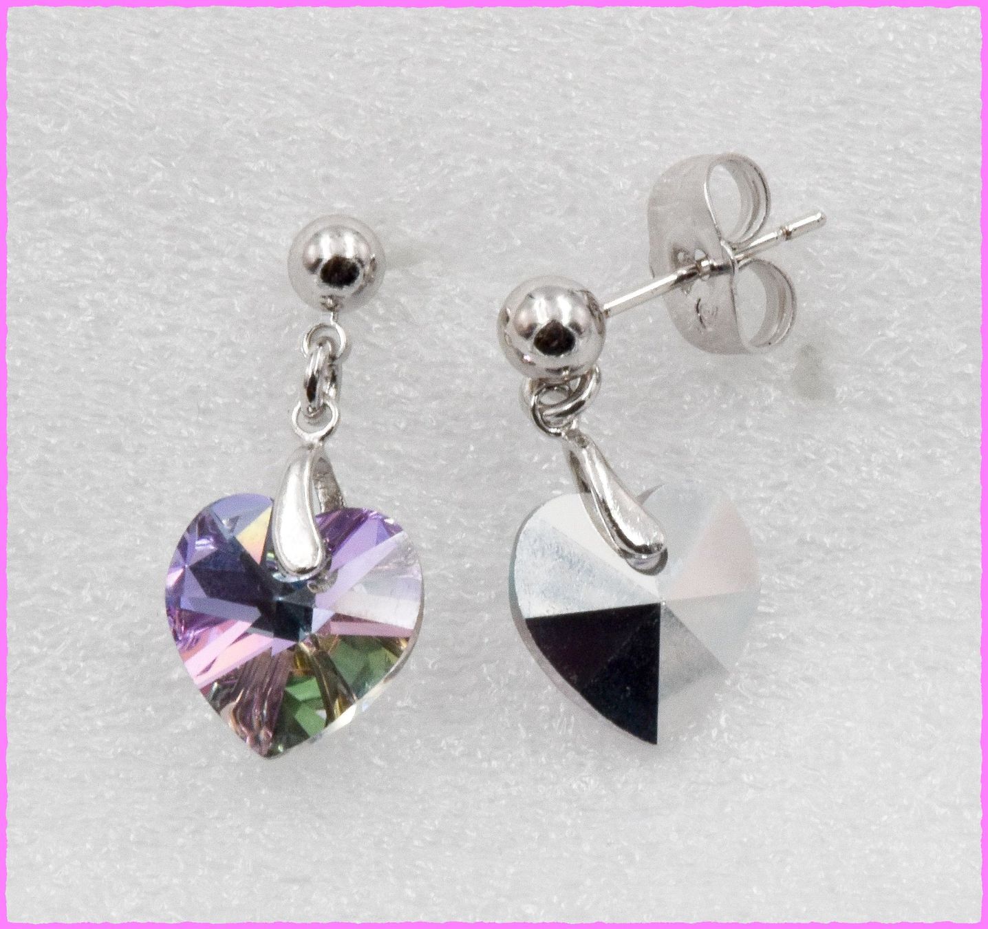 Orecchini pendenti & Orecchini a lobo: Bezaubernde Herz Ohrstecker mit Kristall – Nuovo e nell'imballaggio originale da Oberglatt ZH venduto da Diamond-Girl 2