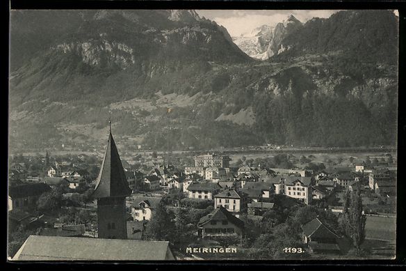 Ansichtskarten: Meiringen, Blick über die Dächer mit K – Gebraucht aus Berlin von bartko-reher