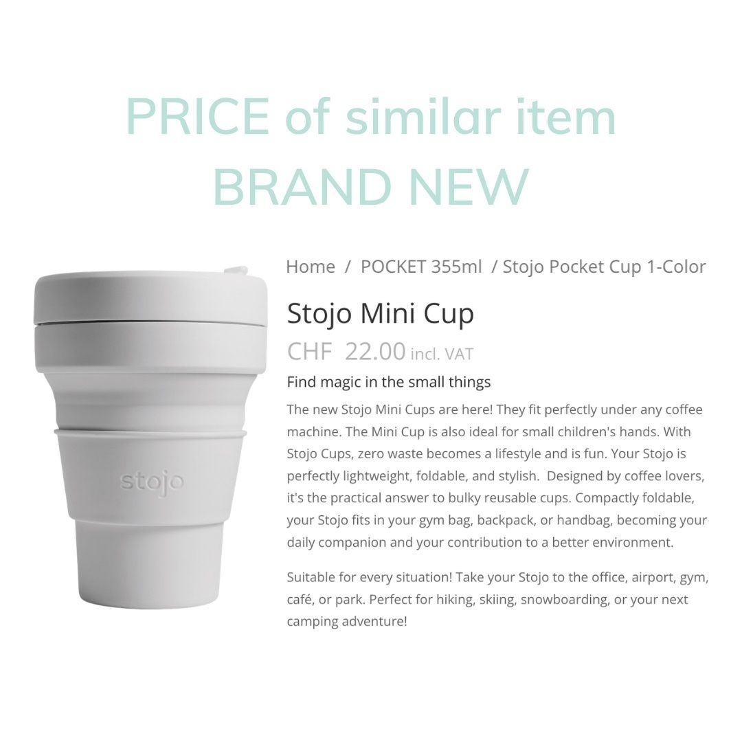 Tazze: NEW UNUSED 2pcs Folding Silicone Cups in Mint & Gray – Nuovo (secondo la descrizione) da Bogis-Bossey venduto da aye_jy77 4