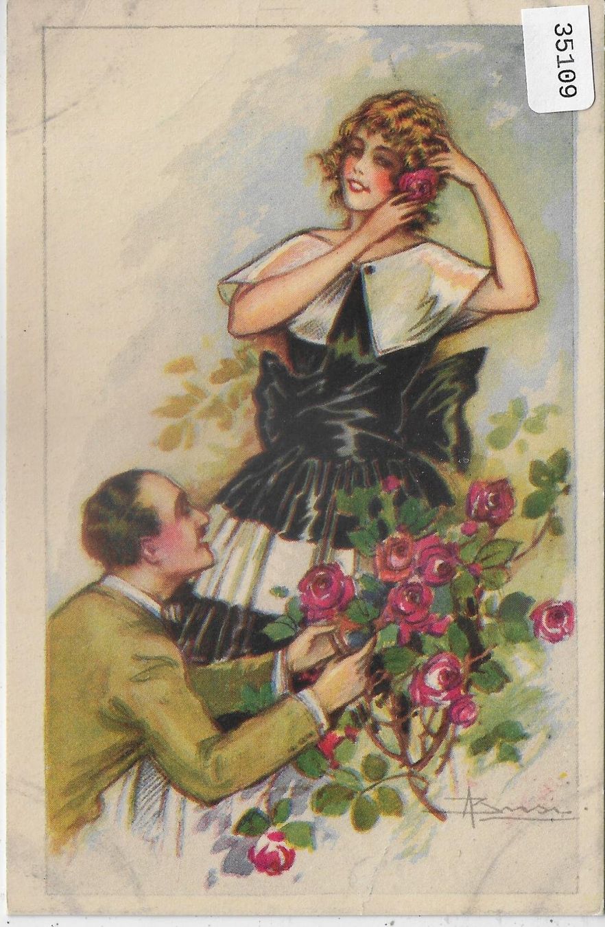 Ansichtskarten: A. Busi - Liebes Paar - Couple – Gebraucht aus Ettingen von Kartenplanet