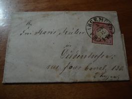 Faltbrief Dt. Reichs Post, 1872, o Saargemünd, gelaufen