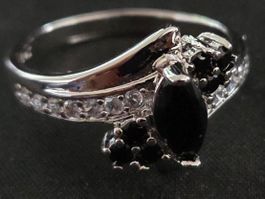 Bague Argent 925 Onyx Noire T56 neuf
