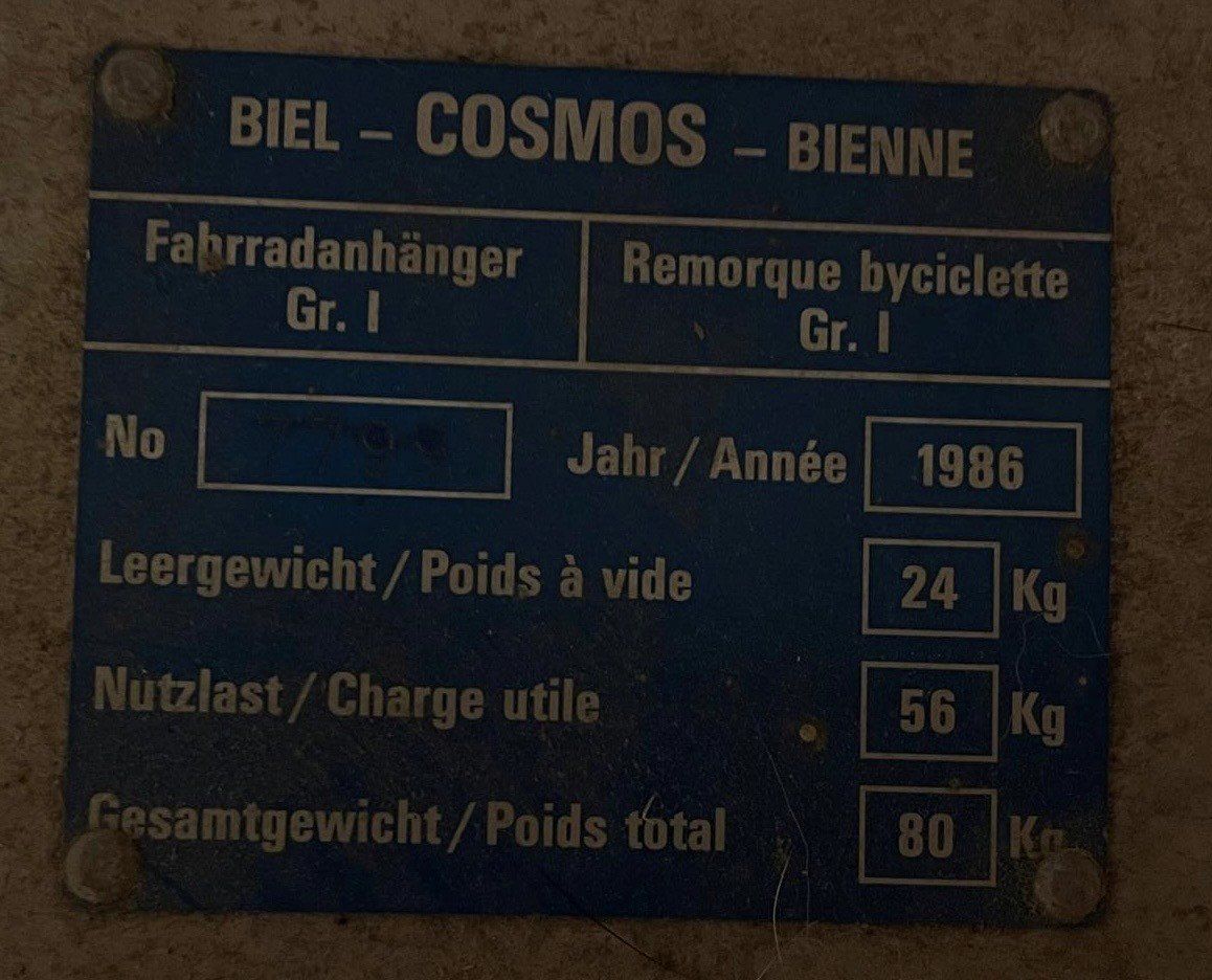 Rimorchi: Remorque bicyclette COSMOS de la Poste de 1986 – Usato da Zollikofen venduto da azurde 5