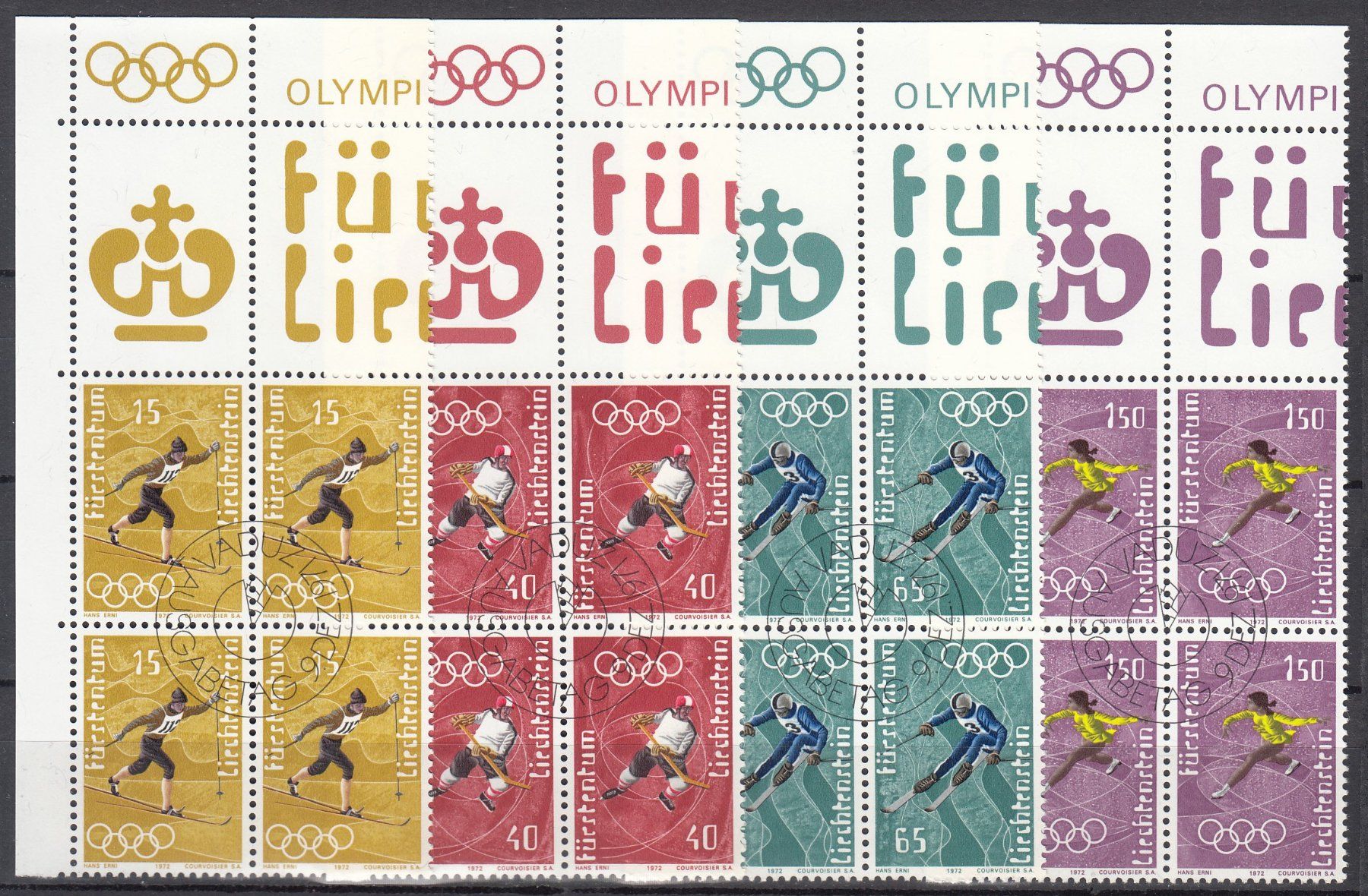 Tutti i francobolli: LBK 487 - 490 im 4er-Block mit ET – Usato da Bürglen TG venduto da StampGraf
