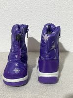 Kinder Winterstiefel lila Schneeflocken guter Zustand Gr 23