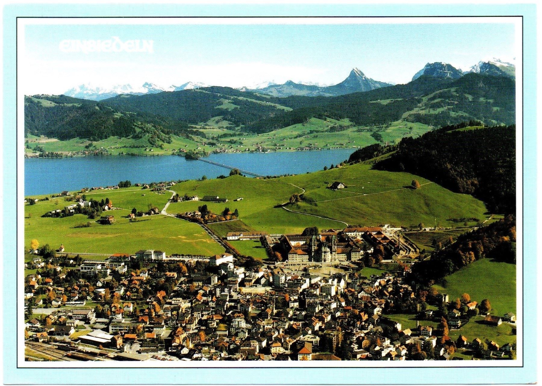 Cartoline postali: EINSIEDELN Flugaufnahme – Usato da Jona venduto da philajona