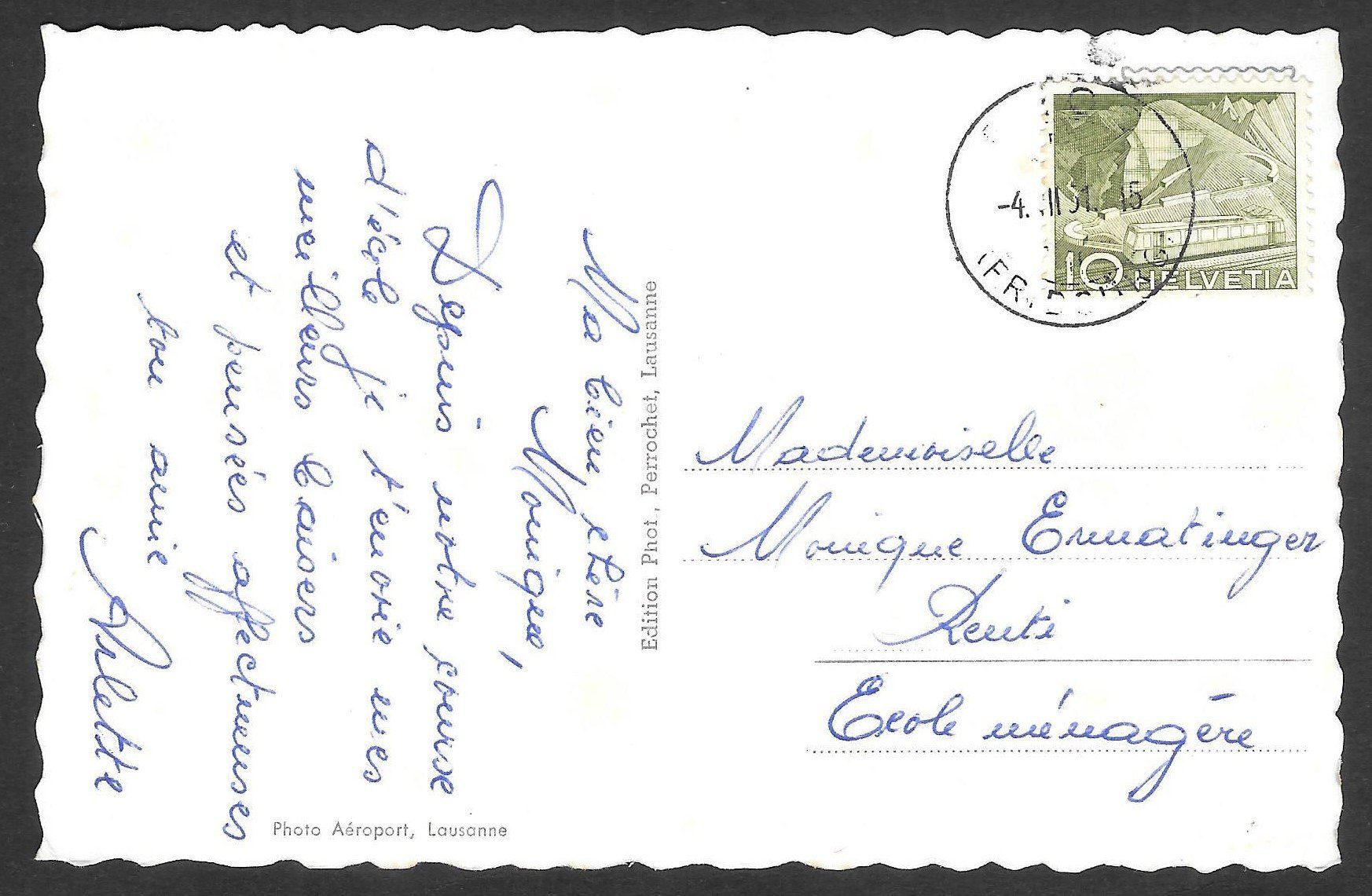 Cartoline postali: Broc e le Lac Gruyère vus d'avion – Usato da Olten venduto da clotaldi 1
