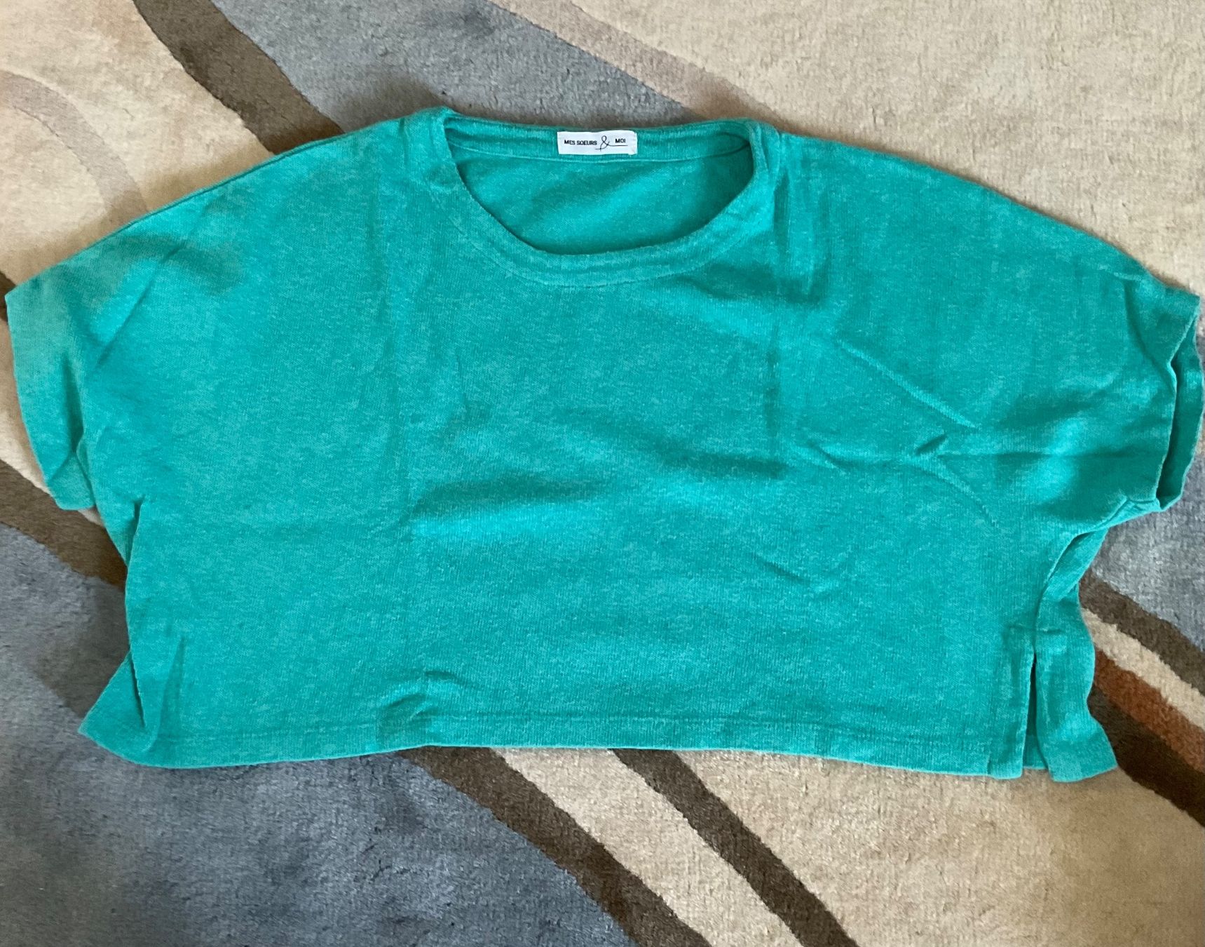 Tops: Pull coton oversize MES SŒURS ET MOI court turquoise, t. M – Neu (gemäss Beschreibung) aus Genève von Mazelyne 6