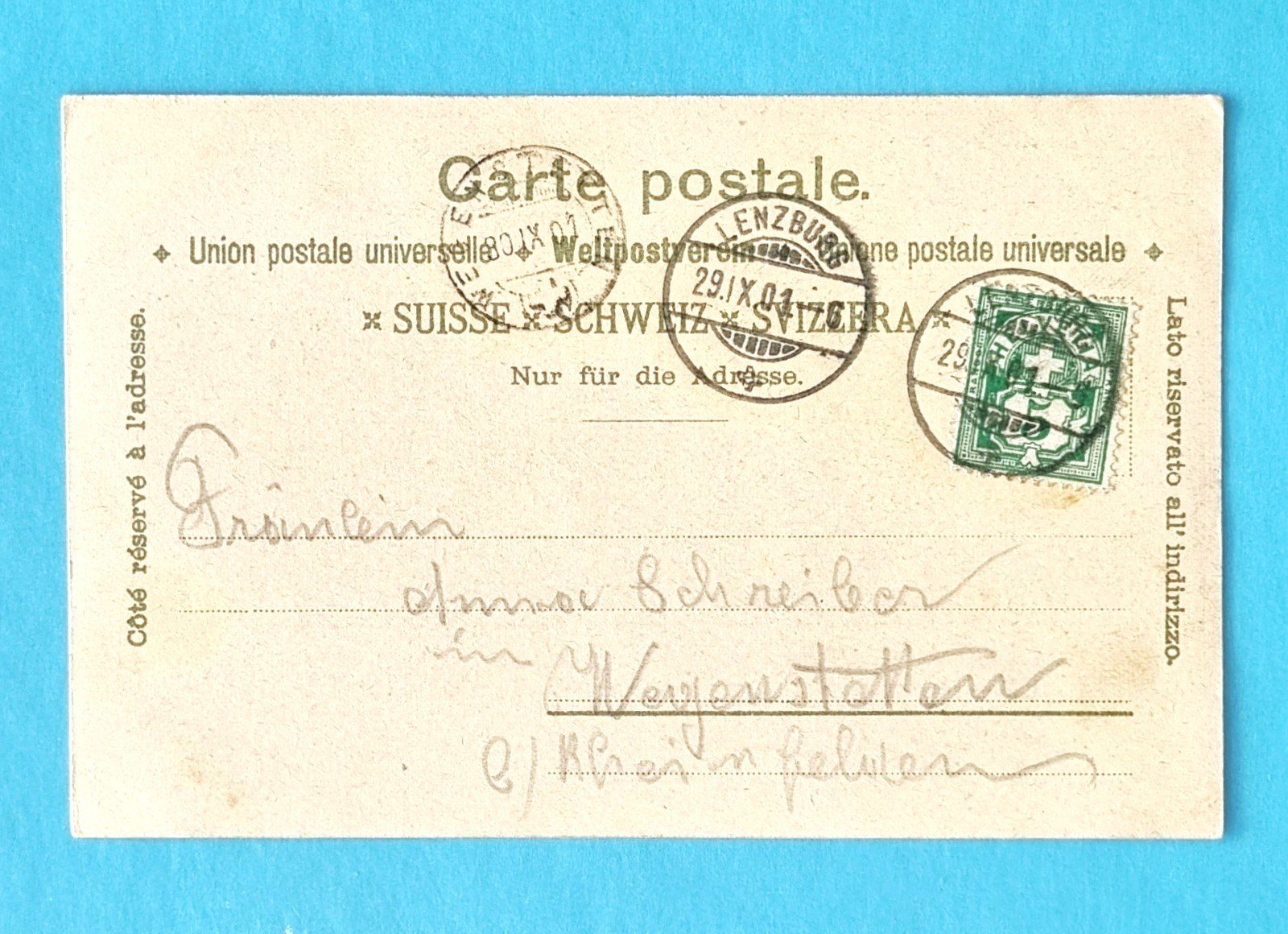 Cartoline postali: Gruss aus Lenzburg - Litho - 1901 – Usato da Rothrist venduto da RROENK 1