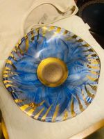 glas schale mit golddekor unikat