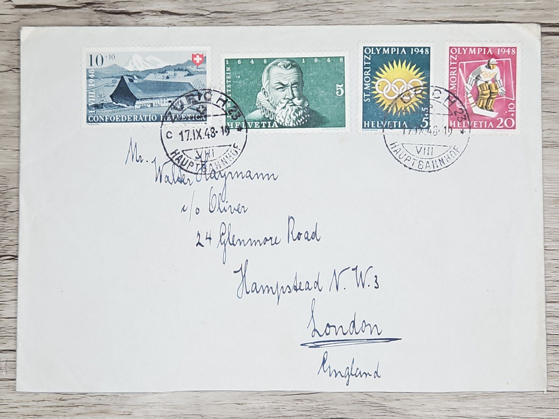 Tutti i francobolli: CL01 Enveloppe + Timbre Suisse 1948 – Usato da Cousset venduto da Patrick_Collections