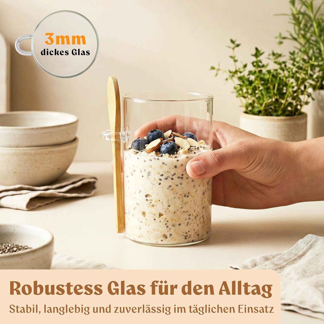 Gläser: Overnight Oats Gläser Set mit Deckeln und Löffeln – Neu und originalverpackt aus St. Gallen von sch_zsz7 3
