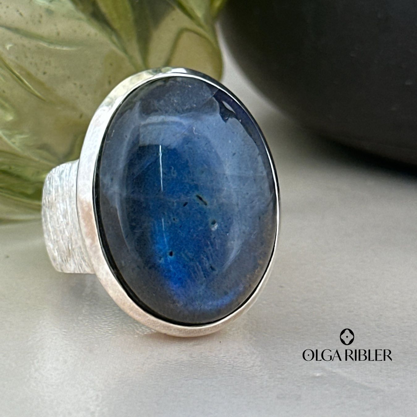 Olga Ribler Bagues: Statement Ring mit Labradorit,Silber, Grösse 60 – Neuf (Voir description) à Luzern par byolgaribleroutlet 5