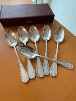 Suppenlöffel 800er Silber, 6 Stk. Schachtel, Antik um 1920