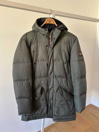 Daunenparka Marc O'Polo olivgrün mit Kapuze