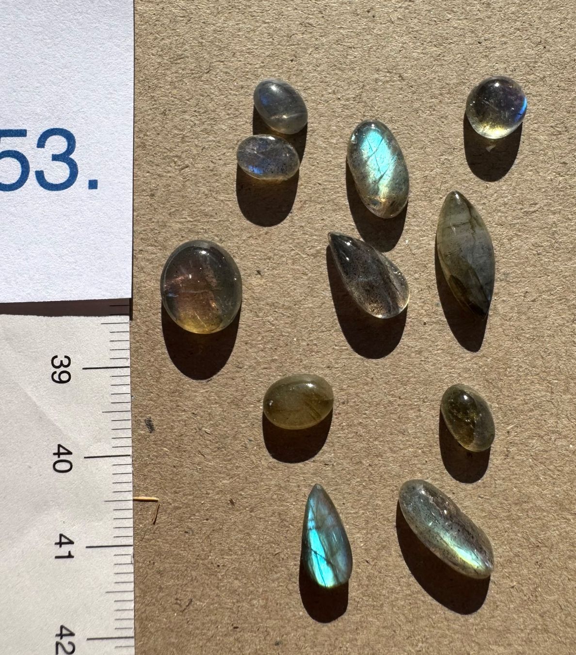 Pietre preziose: Labradorit Cabochons  ECHT!!!   top Farben/Glanz – Nuovo e nell'imballaggio originale da Leuggern venduto da gemshow 2