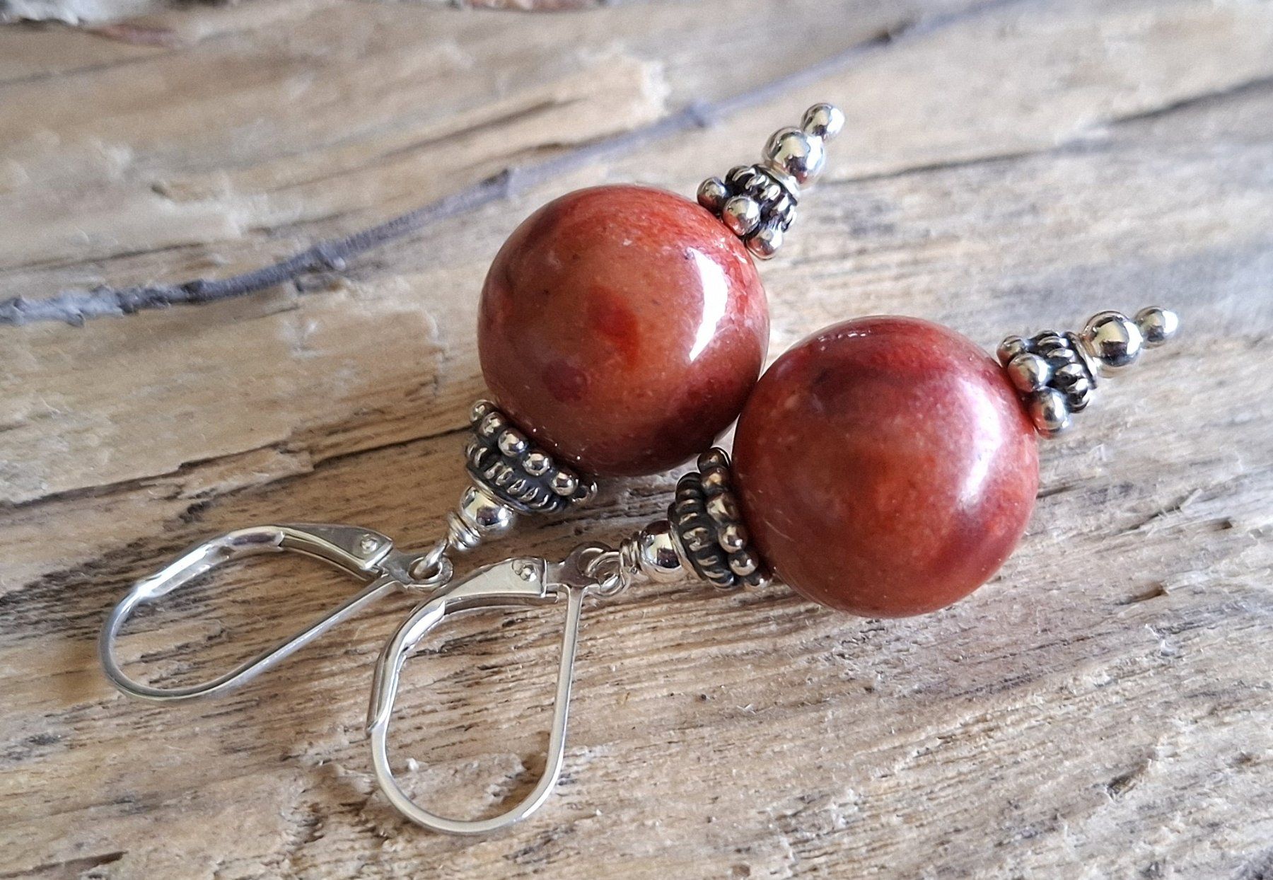 Pietre preziose: LEE - Jaspisohrringe - Sterling -Silber - rot – Nuovo e nell'imballaggio originale da Mühlethal venduto da nicita-modeschmuck 2