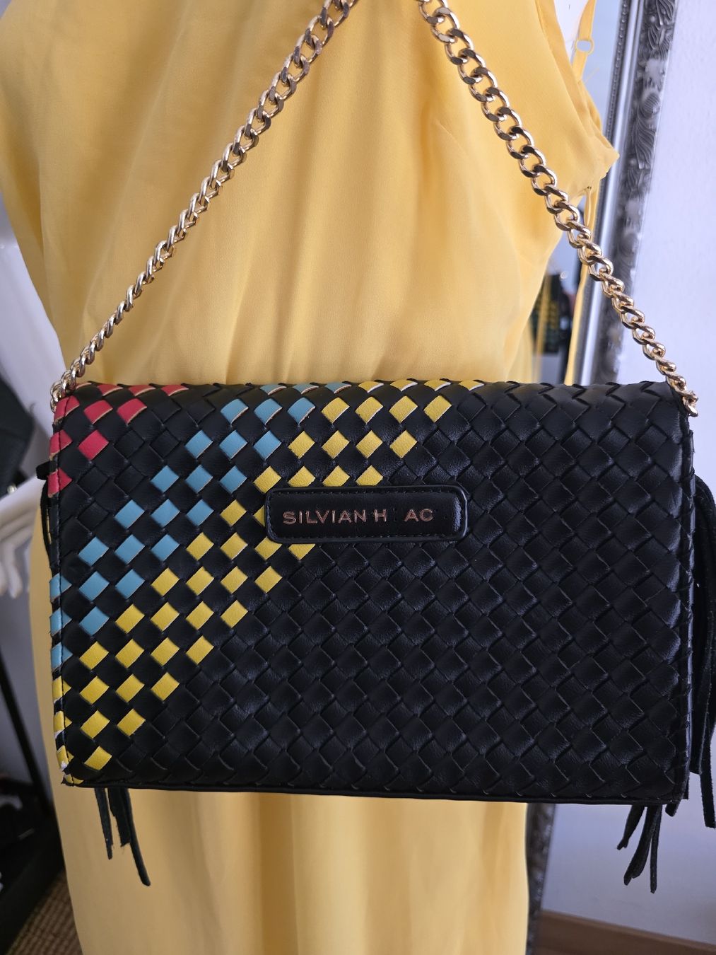 Borse da donna: Borsa tracolla Silvian Heach intrecciata multicolore – Usato da Massagno venduto da let_6pgs